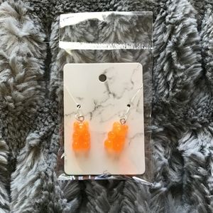 Orange gummy bear earrings